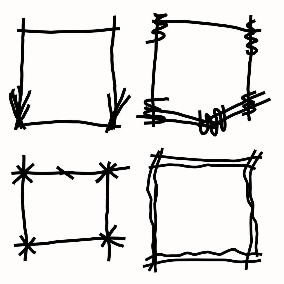 Playful Doodle Frames for Design Projects vector