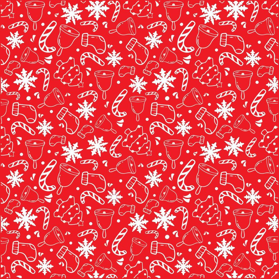 Seamless Christmas pattern with holly berry. illustration vector