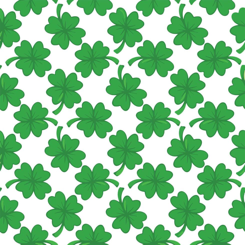 Seamless pattern with clover leaves. St. Patrick's Day background vector