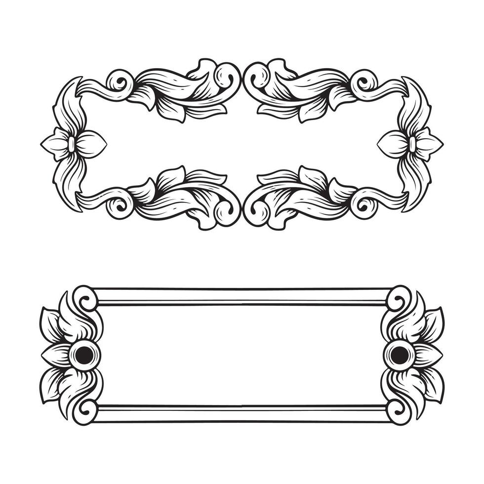 Vintage baroque frame. Decorative element for design. illustration vector
