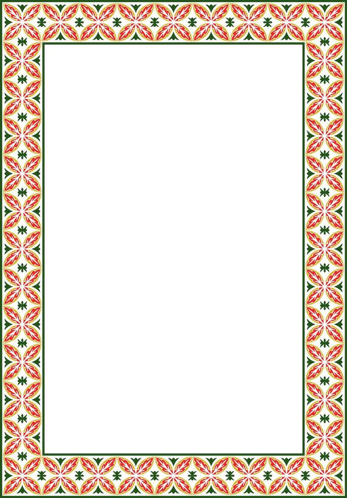 square colored ancient Russian ornament. Slavic rectangle, frame vector