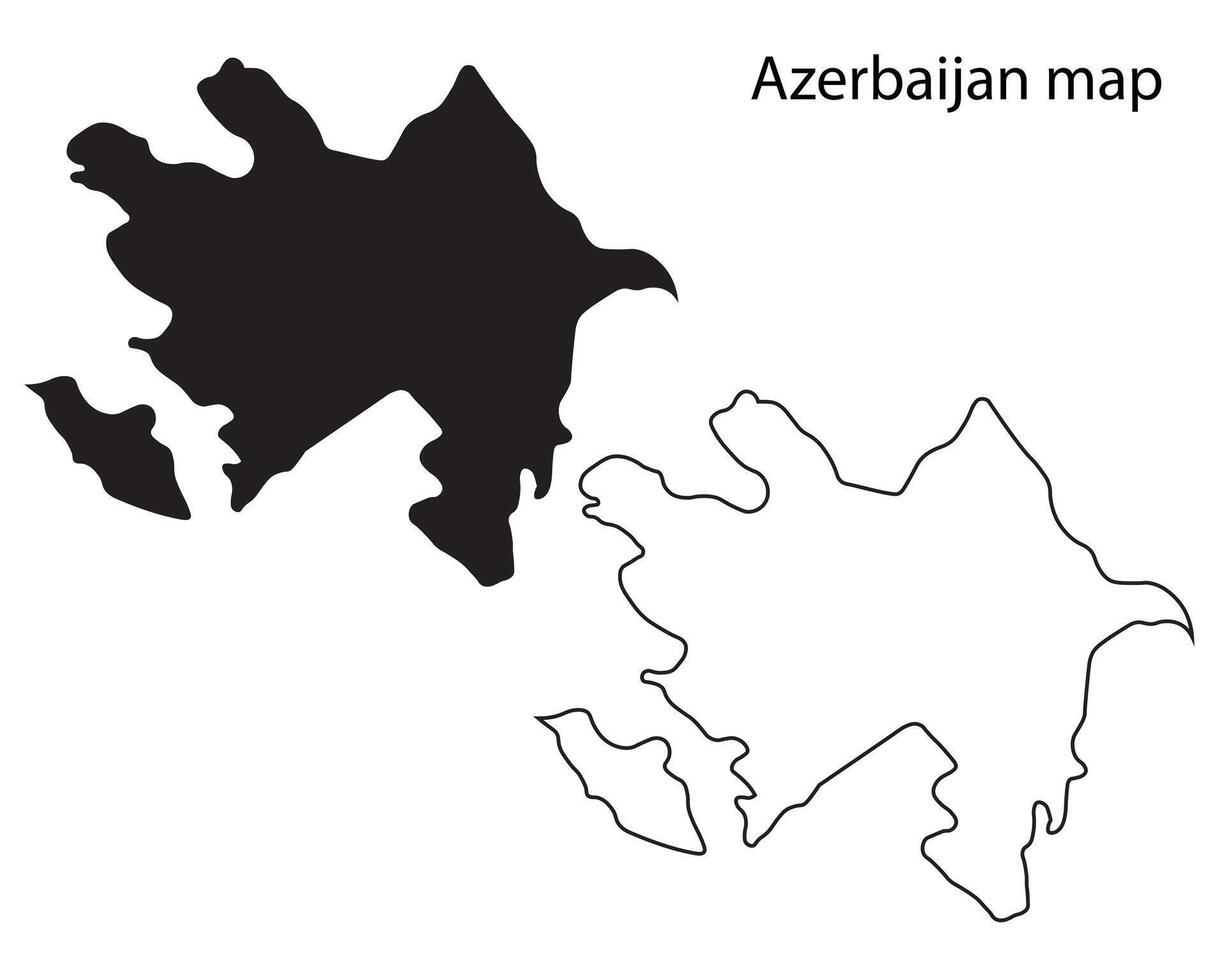 Azerbaijan map silhouette, Azerbaijan country Landscape vector