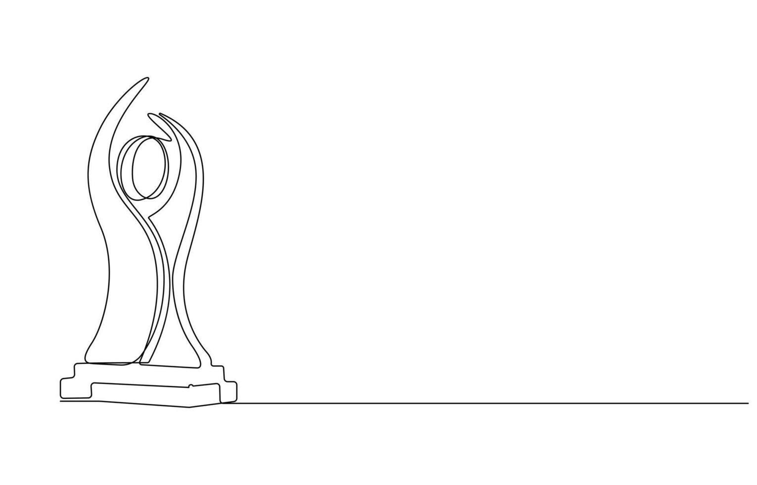 one Line Art Trophy for Recognition and Achievement vector