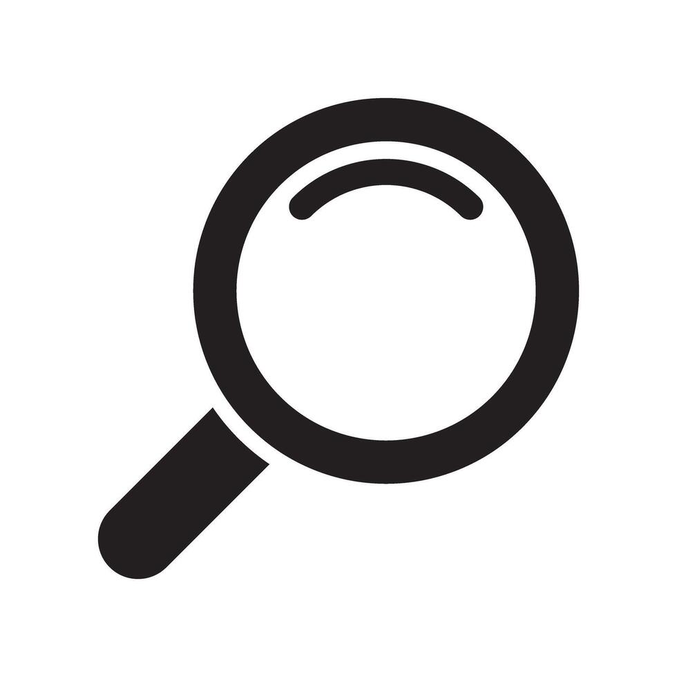 Magnifying glass icon, magnifier symbol. vector