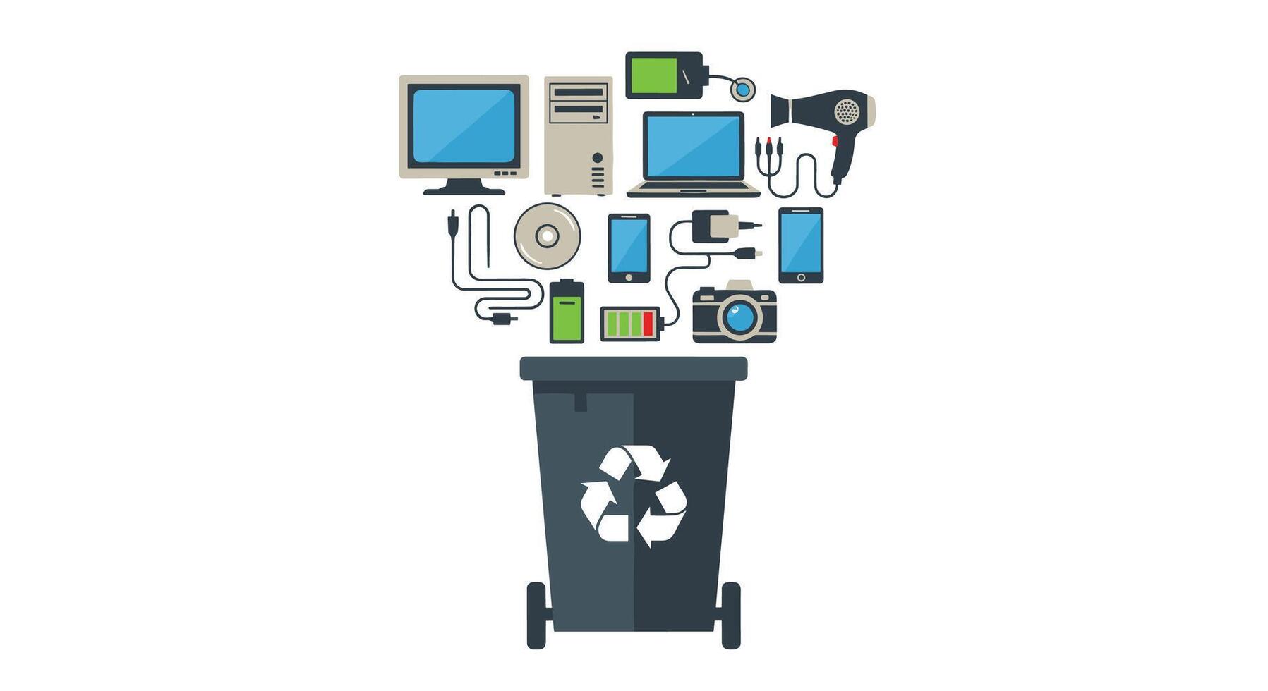 Importance of Electronic Waste Recycling for Environmental Protection and Resource Conservation Efforts vector