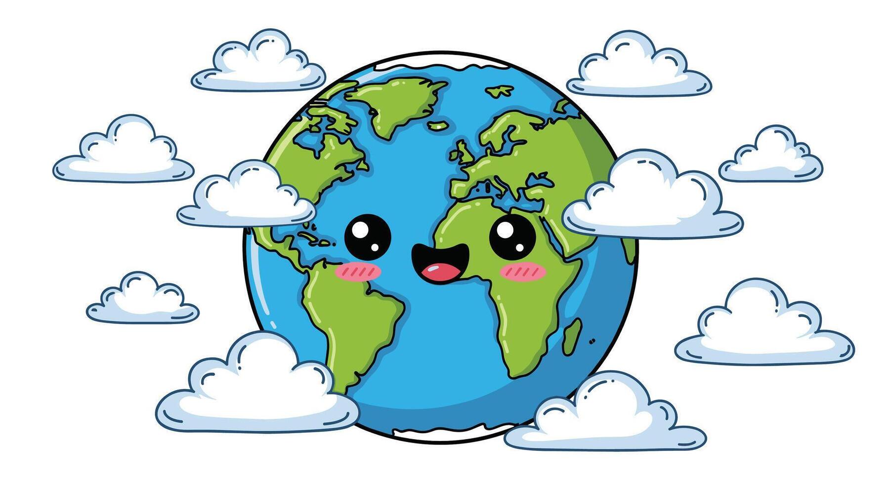 Exploring Earth and Climate Change Effects on Global Warming with Cloud Coverage vector