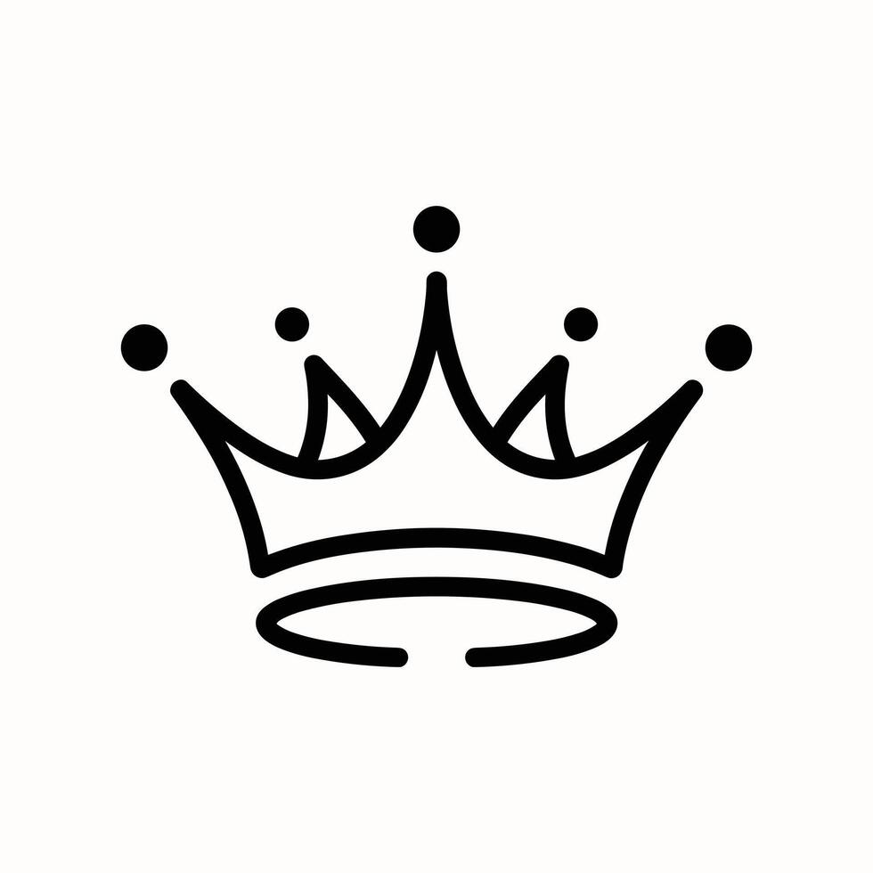 Elegant Line Art Crown Icon for Royalty and Prestige illustration isolated on white background vector