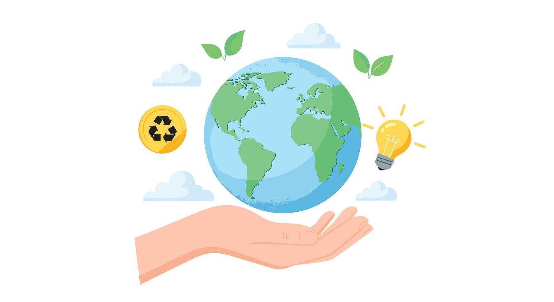 Saving the Environment Using Clean Energy and Recycling For a Sustainable Future vector