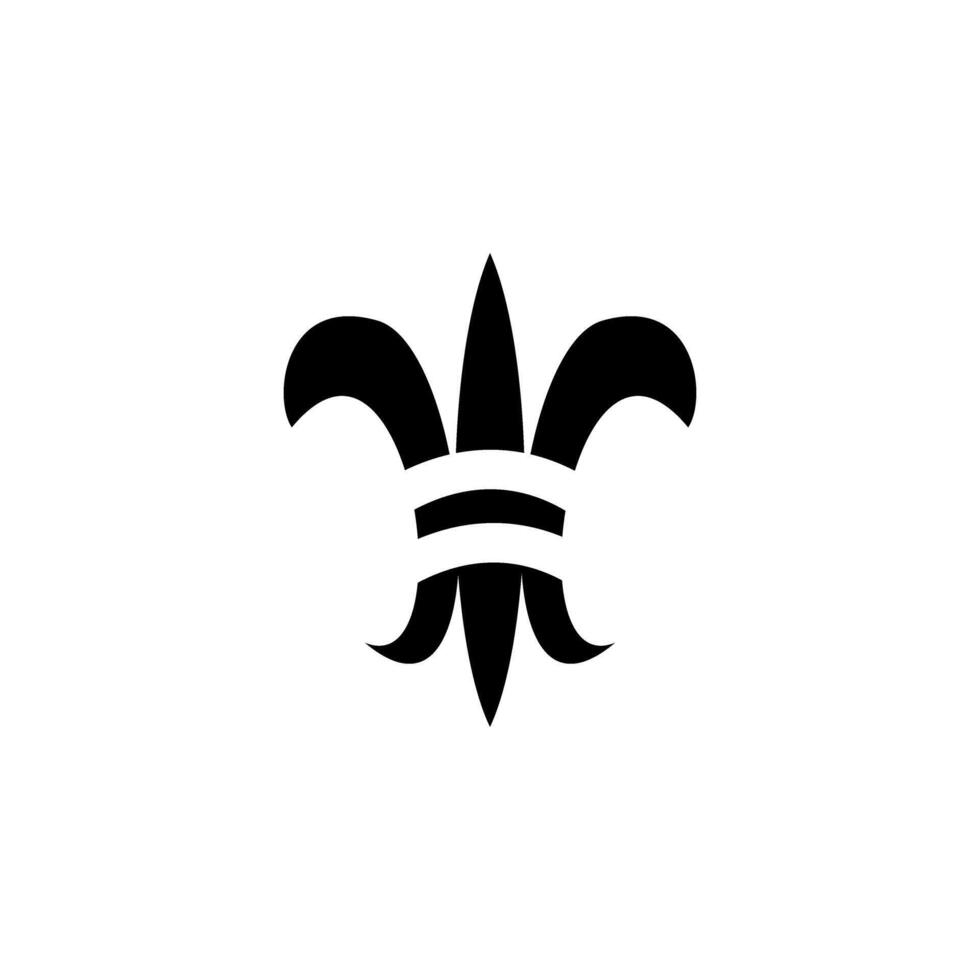 Black fleur-de-lis symbol displayed on a white background, representing elegance and tradition in design vector