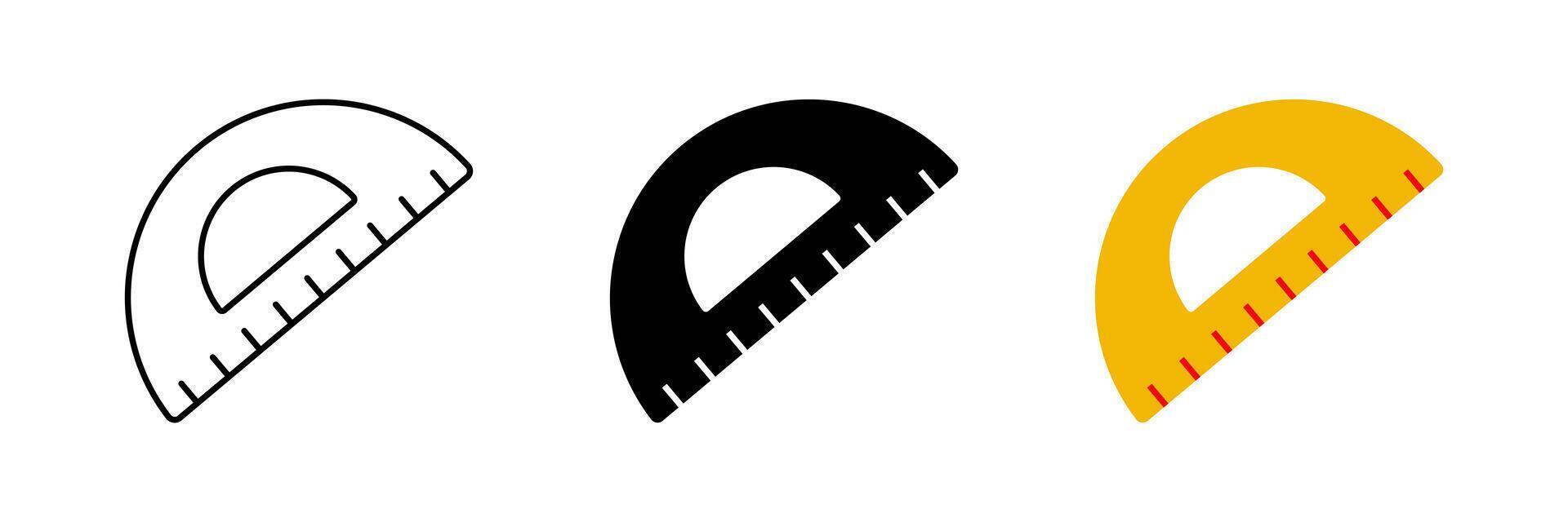 protractor icon set. modern design isolated on white background vector