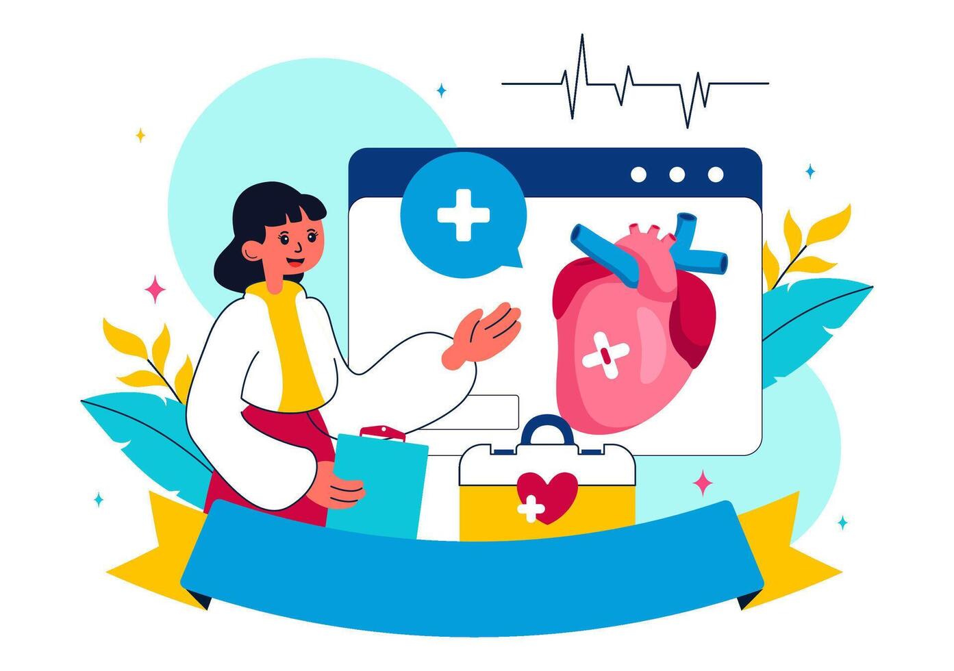 September 29 Heart Awareness Day Design with Healthcare and Wellness Concepts vector