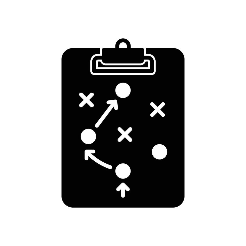 Strategic planning icon with clipboard and tactics vector