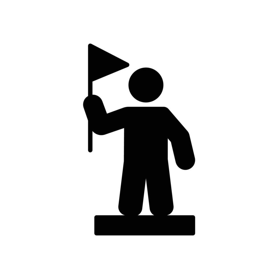 Leadership skills icon with people holding flag vector