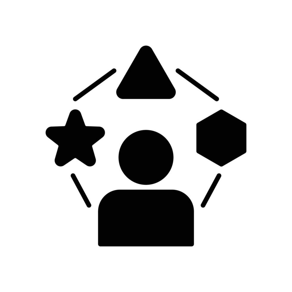 Adaptability icon with people and shapes vector