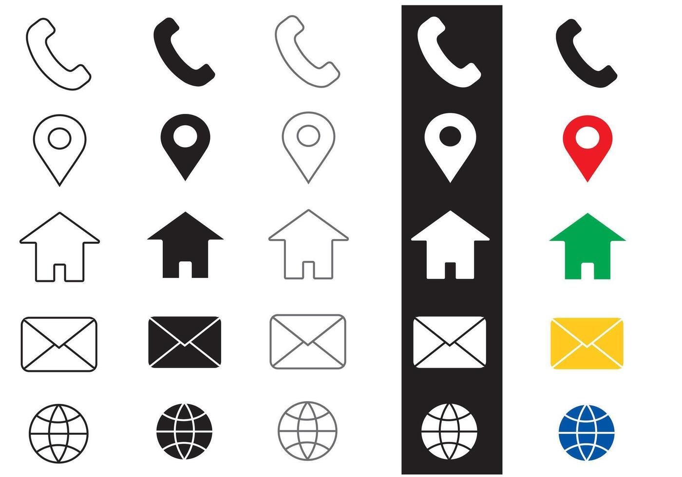 Contact information Icons, Web icons set vector