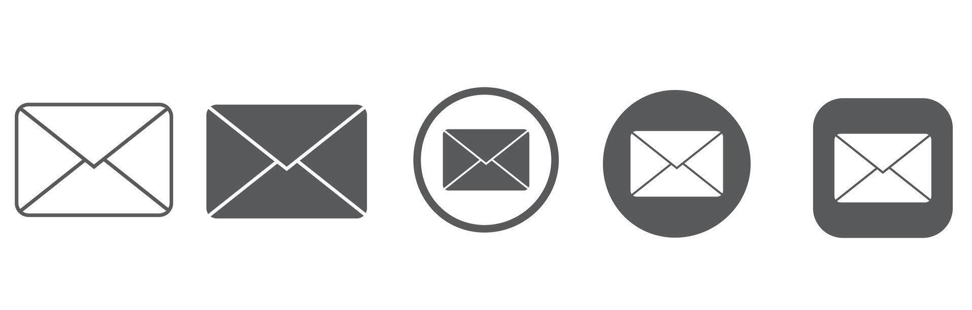 Email icons for web, mobile apps, and UI design vector