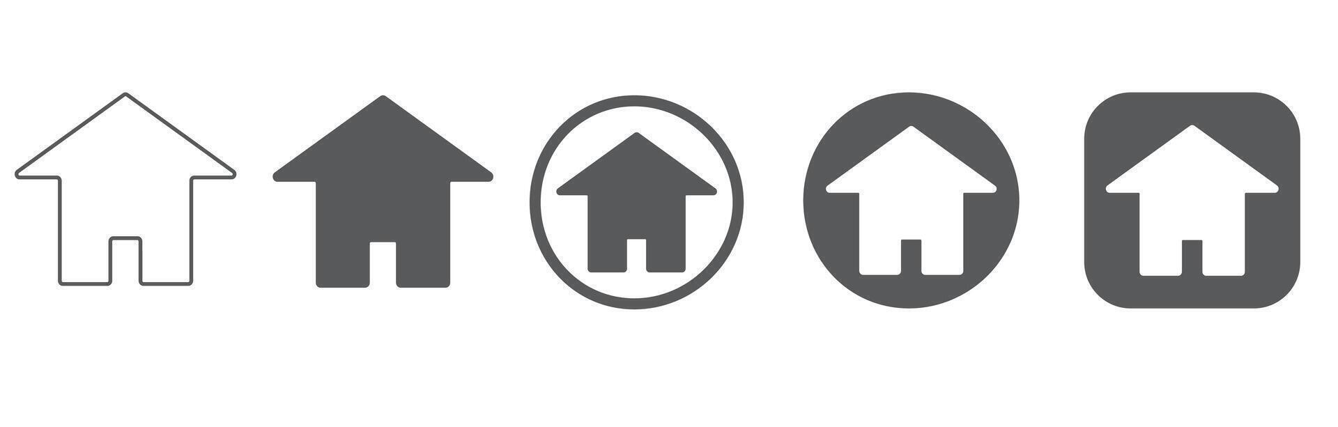 Home icons for web, mobile app, and UI design vector