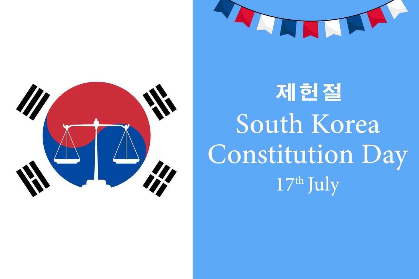 south korea constitution day background illustration in flat vector