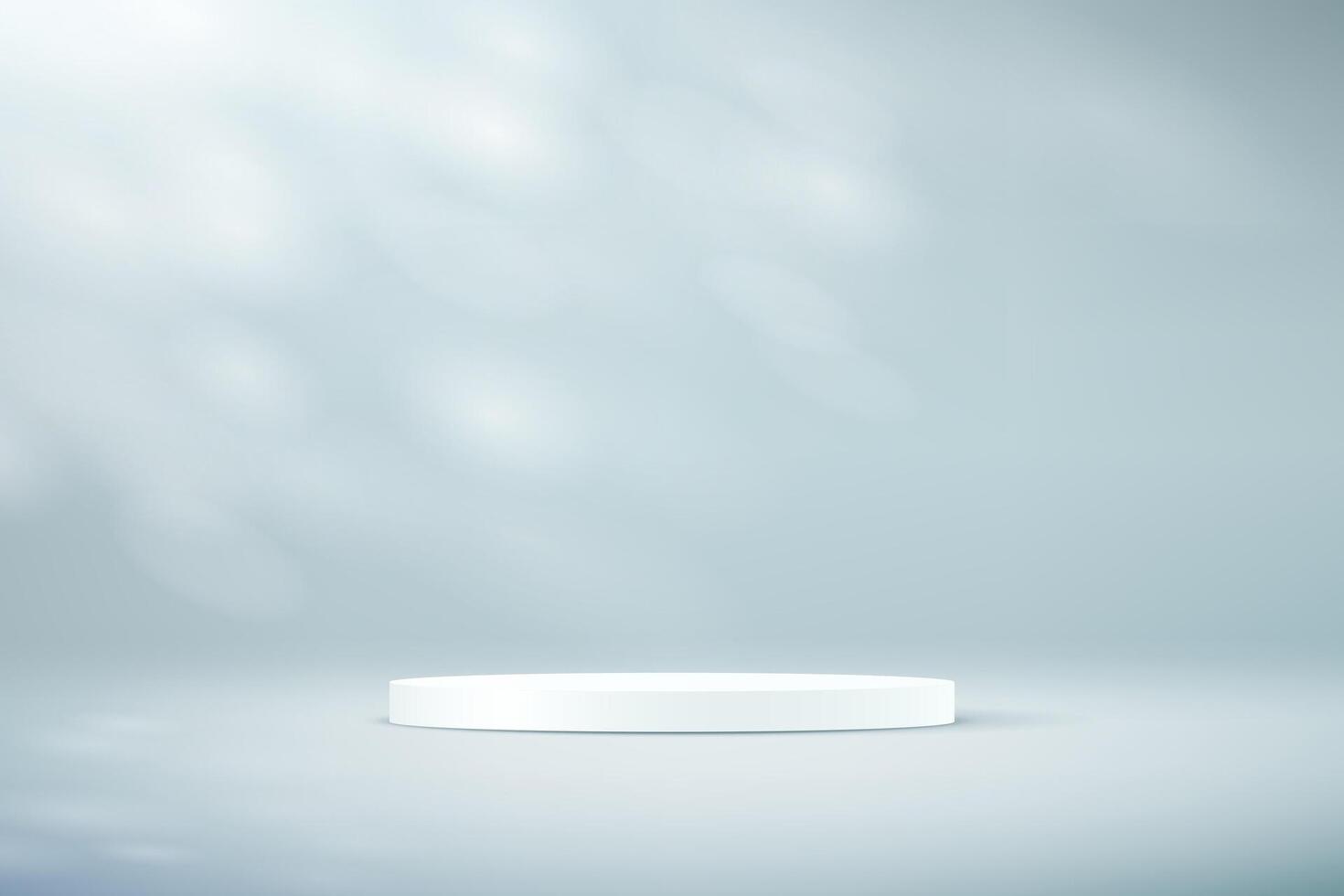 White and gray background 3d with podium. Empty room with shadow leaves. Space for selling products on the website. illustration. vector