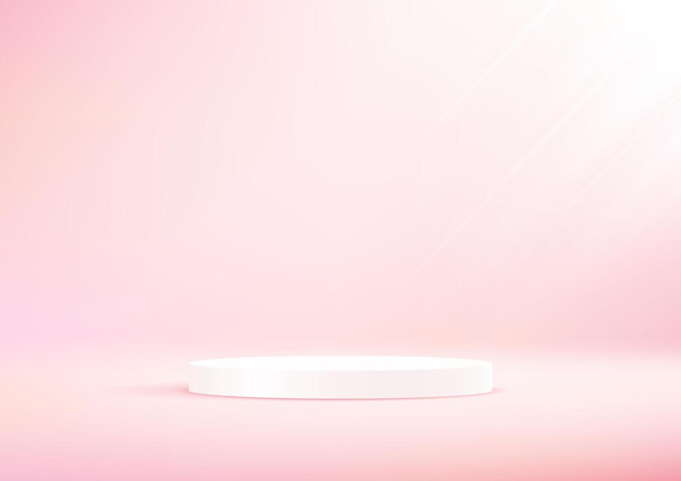Pink studio room background. Pink background 3d with white podium. Empty room with light effect. Space for selling products on the website. illustration. vector