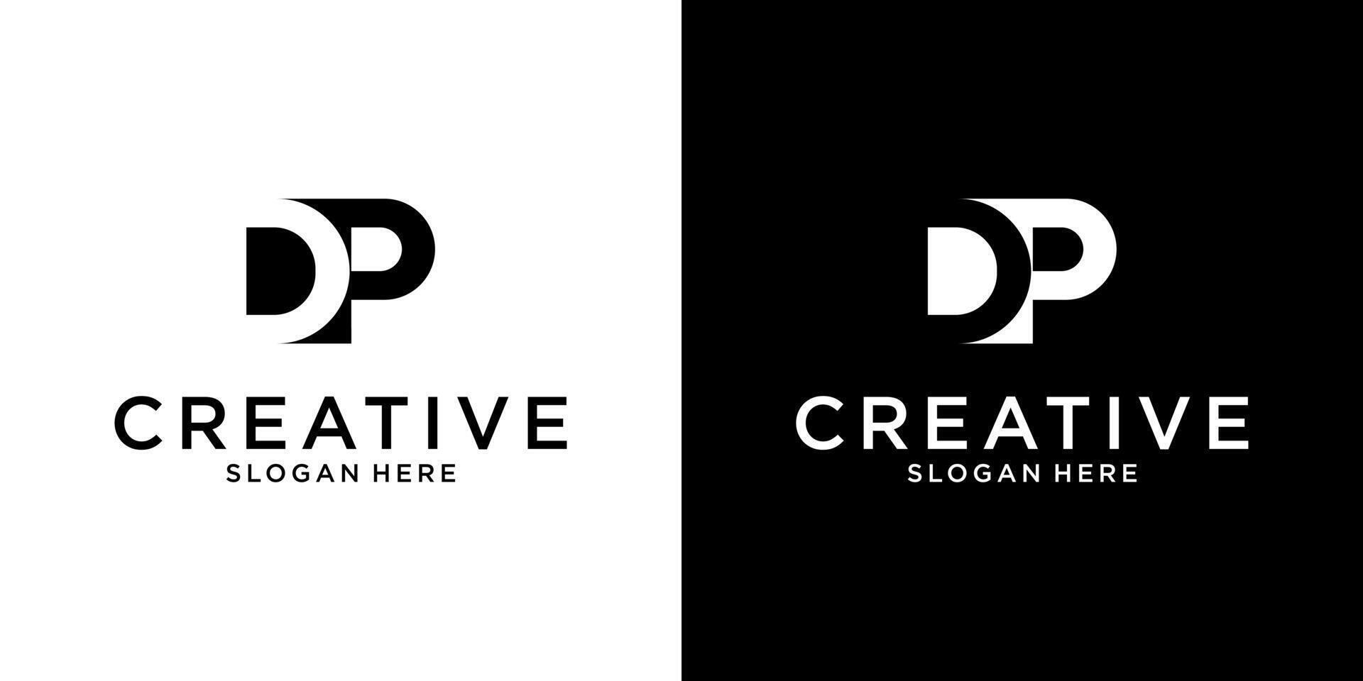 DP or PD initial letter logo design templat vector