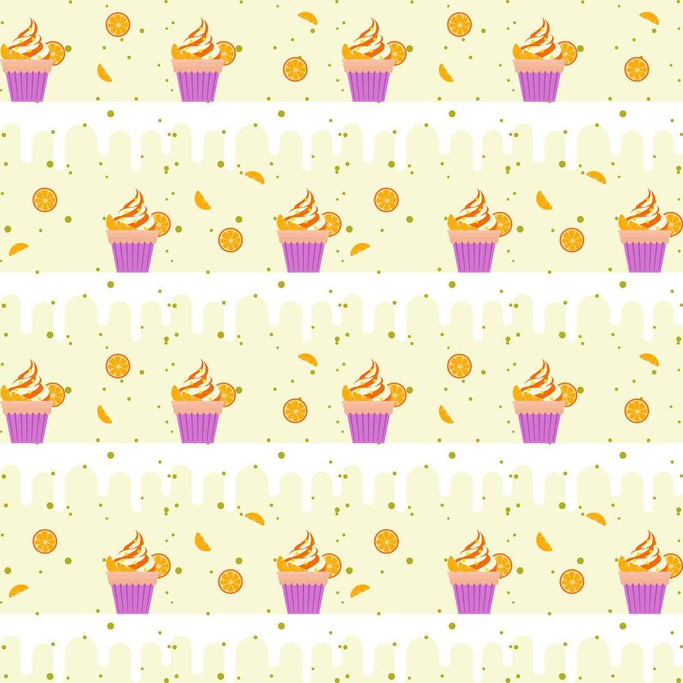 Seamless pattern ice cream Orange Sitorus vector