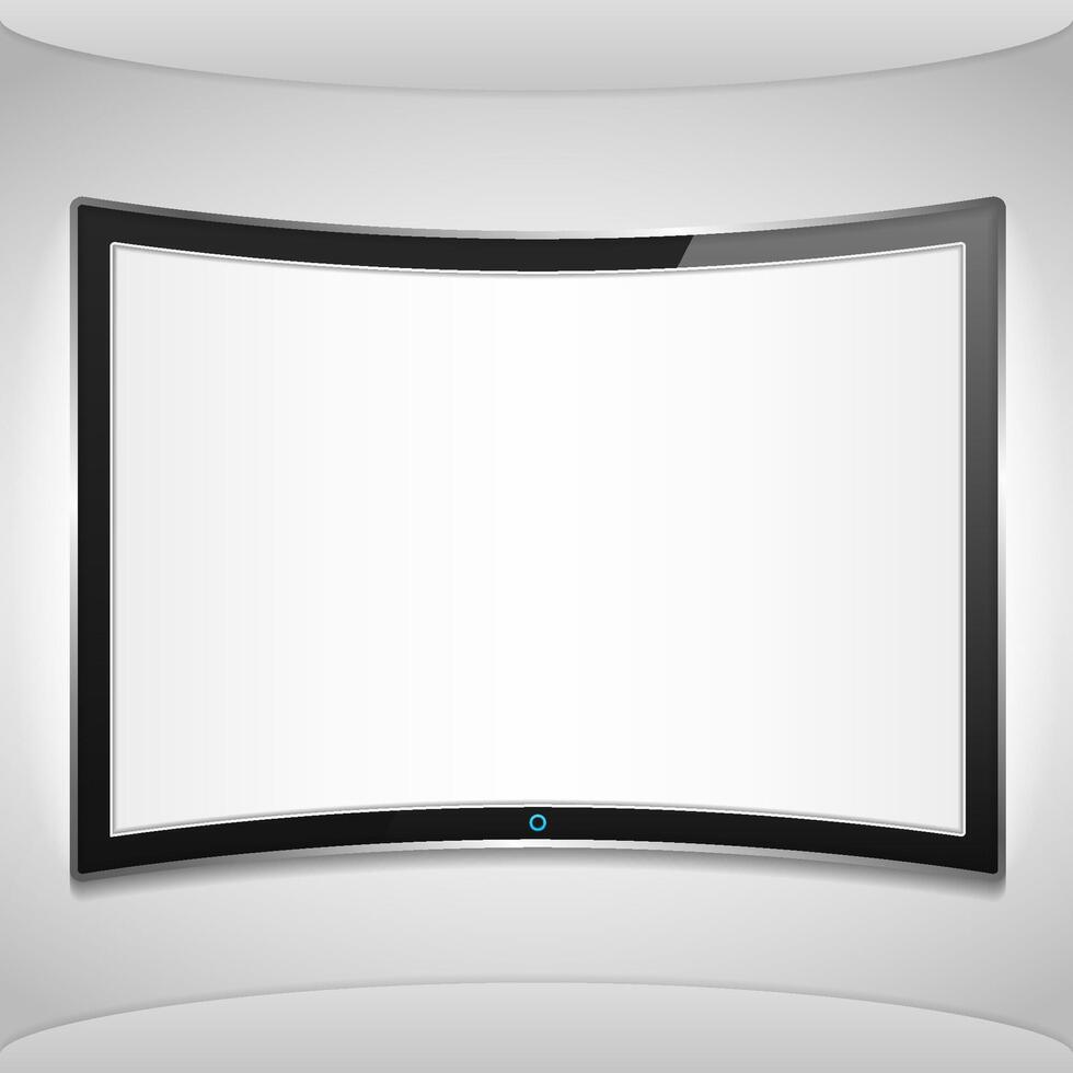 Curved screen on the wall vector