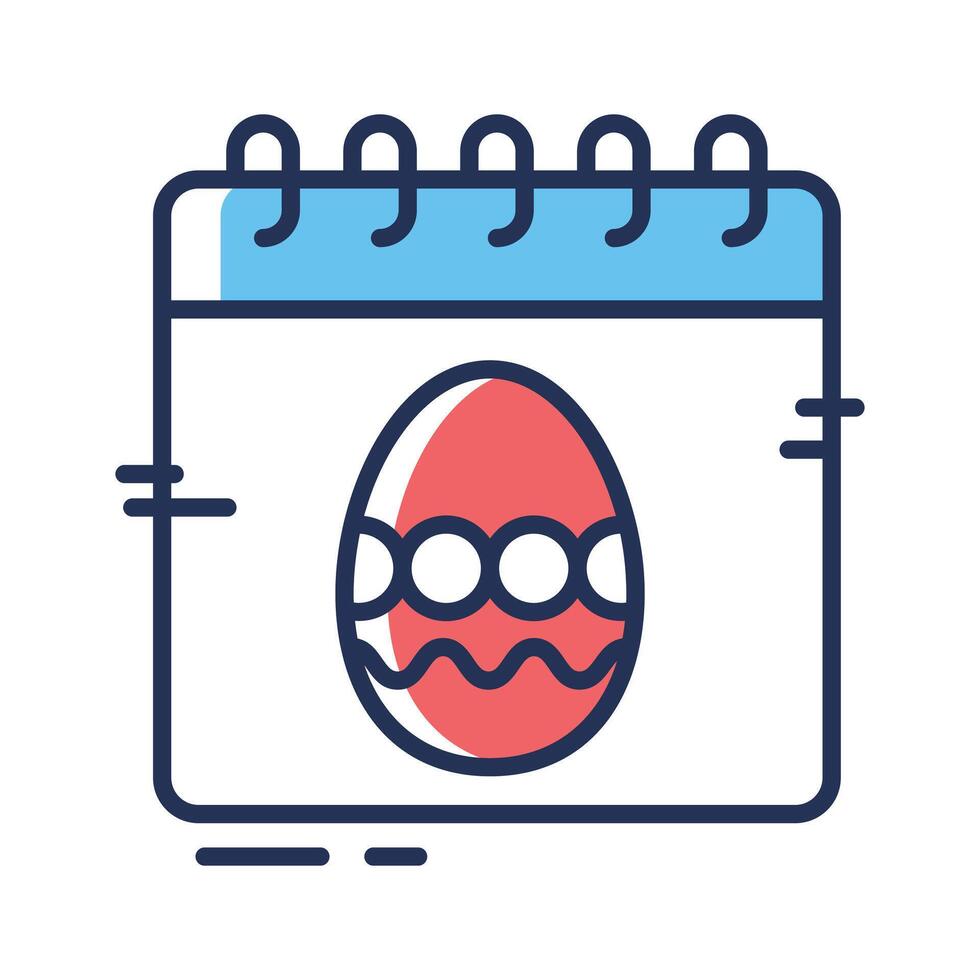 Easter day calendar icon designed in flat outline style vector