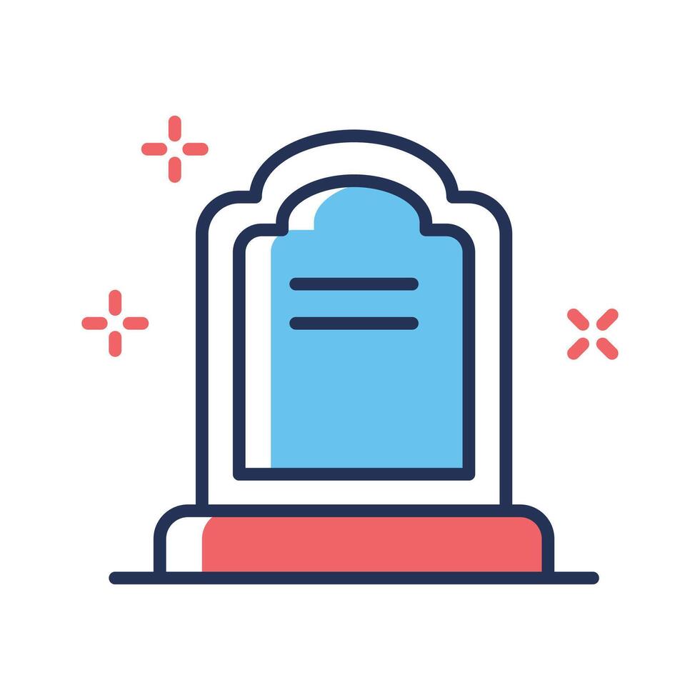Easy to use flat outline icon of grave, premium design vector