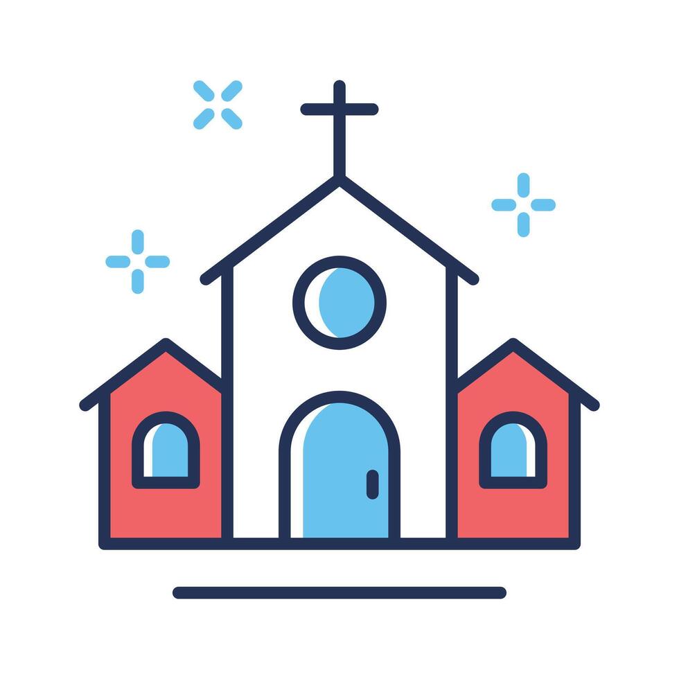 Get this modern flat outline icon of church building vector