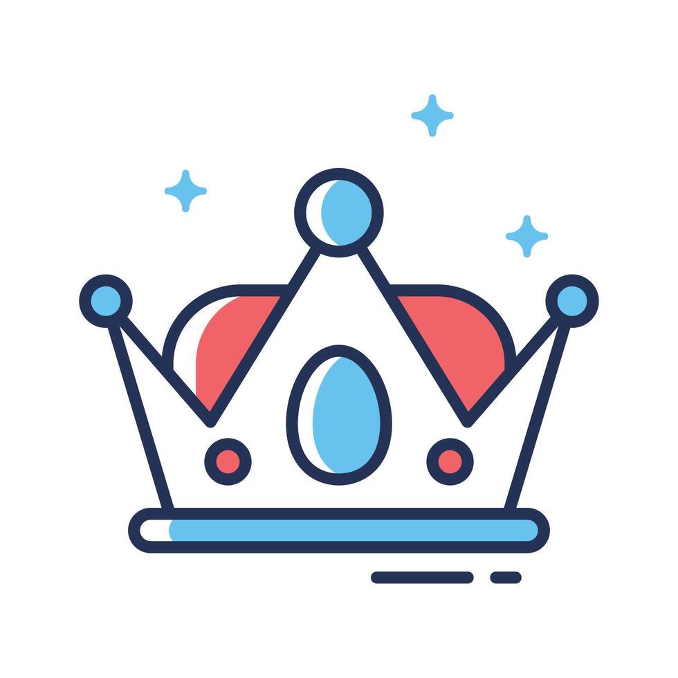 Get this amazingly designed flat outline icon of crown vector
