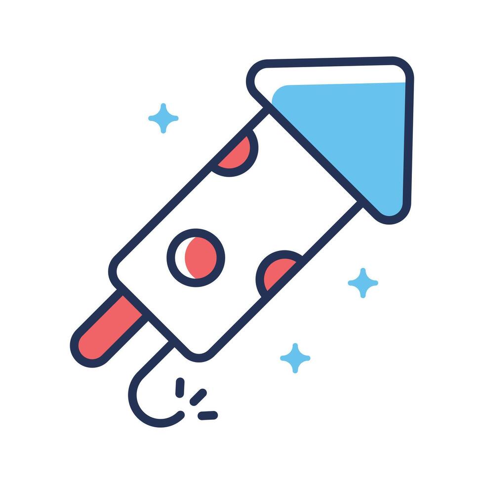 Get your hands on firecracker flat outline style icon vector