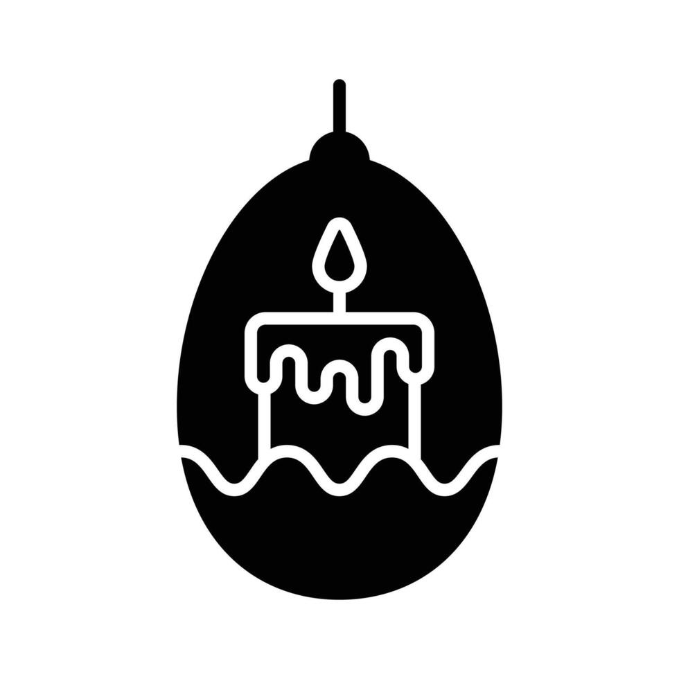 Modern glyph style icon depicting decorative candle vector