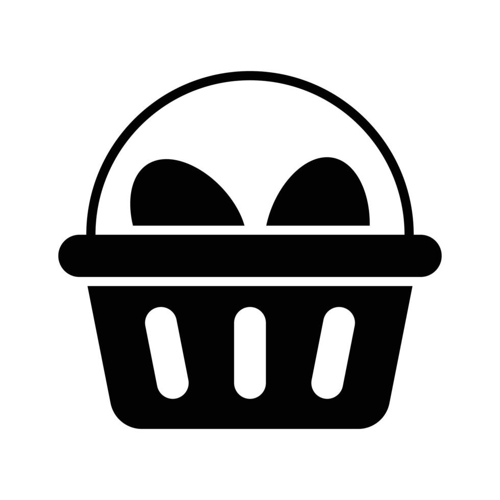 Here is a glyph icon of easter egg basket vector
