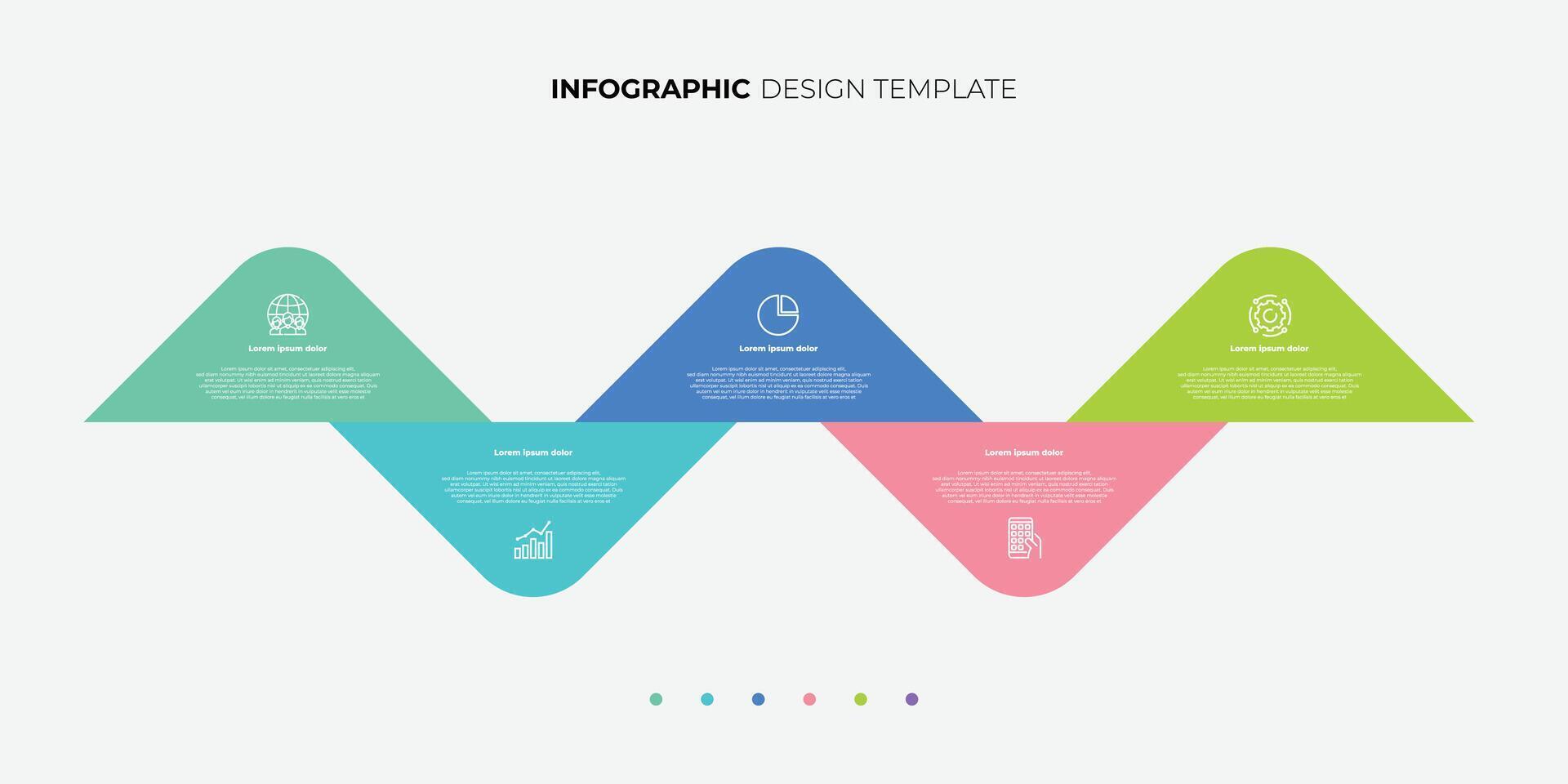 5 process infographic arrows design template. Planning, Marketing, Strategy and Business presentation vector
