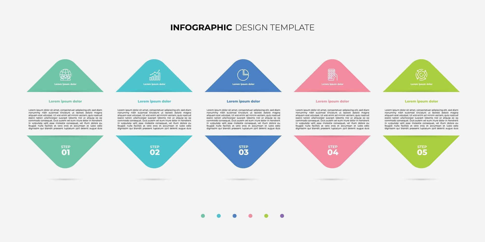 5 process infographic middle shape design template. Planning, Marketing, Strategy and Business presentation vector
