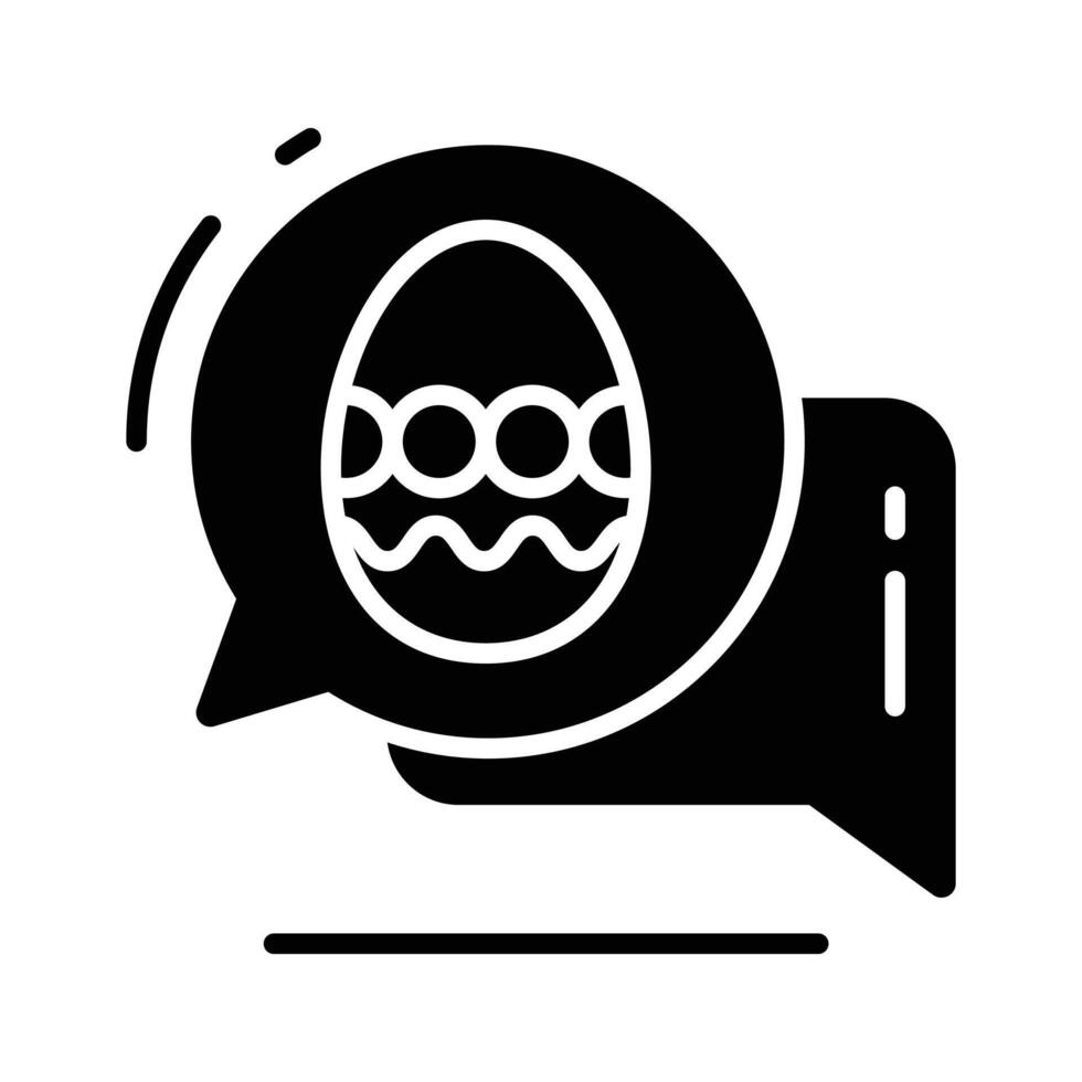 A handy glyph icon showing easter chat bubbles vector