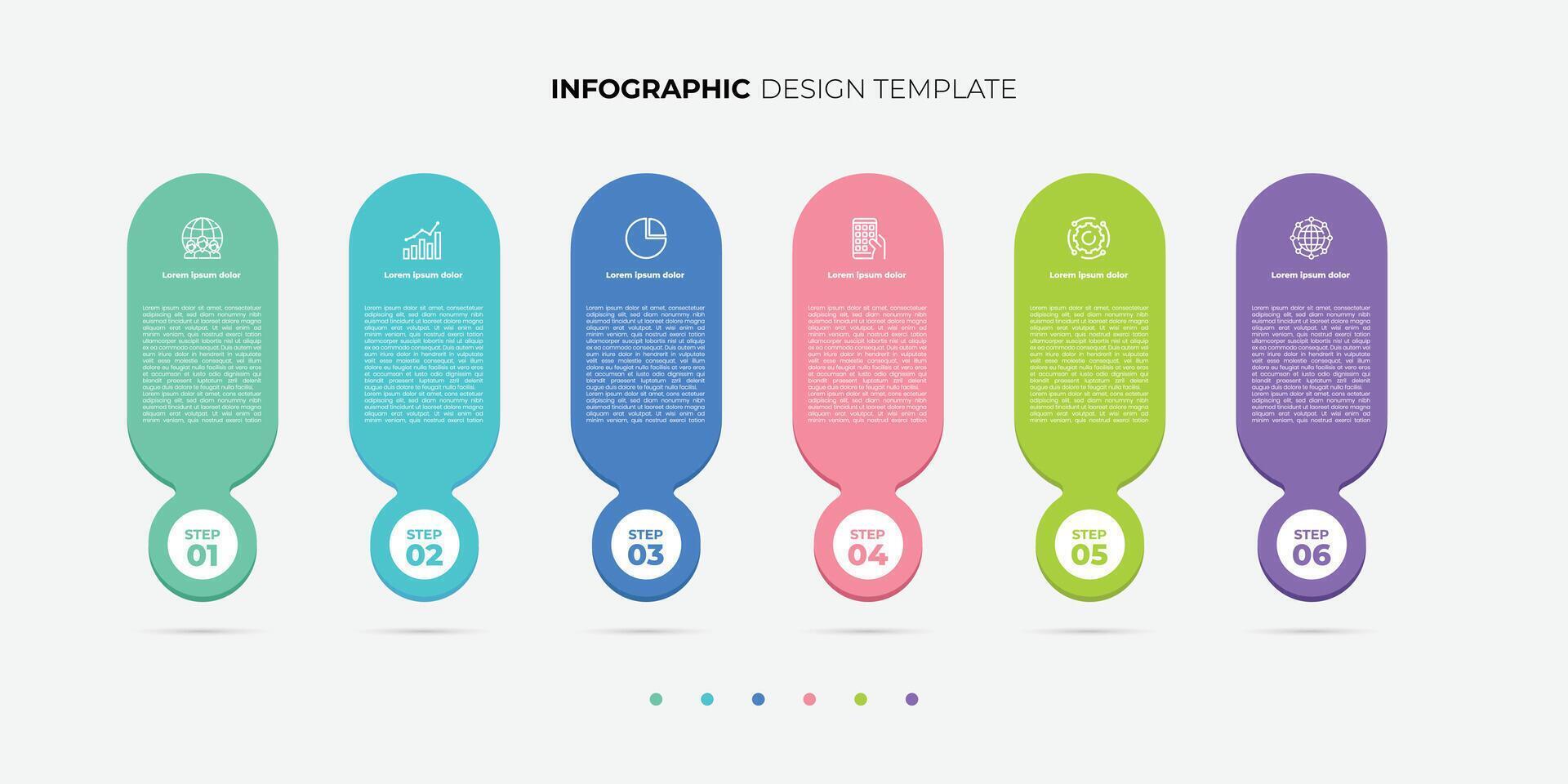 6 process infographic circle design template. Planning, Marketing, Strategy and Business presentation vector