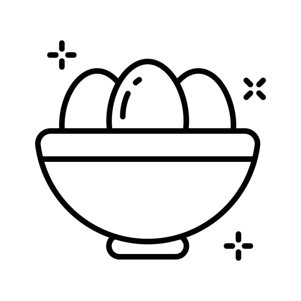 A customizable outline icon of egg bowl vector