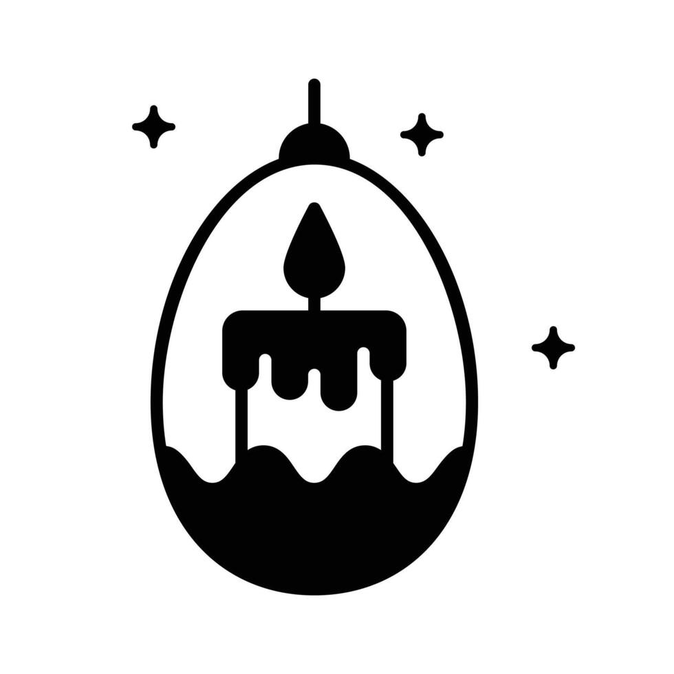 Modern glyph style icon depicting decorative candle. vector