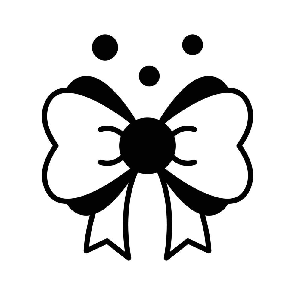 Grab this beautiful glyph icon of ribbon bow. vector