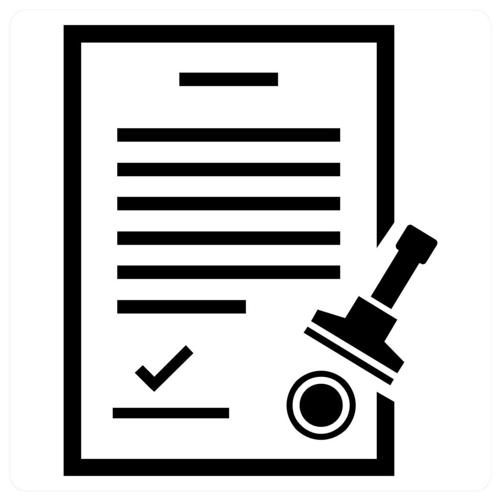 Agreement Approval icon concept in black color vector