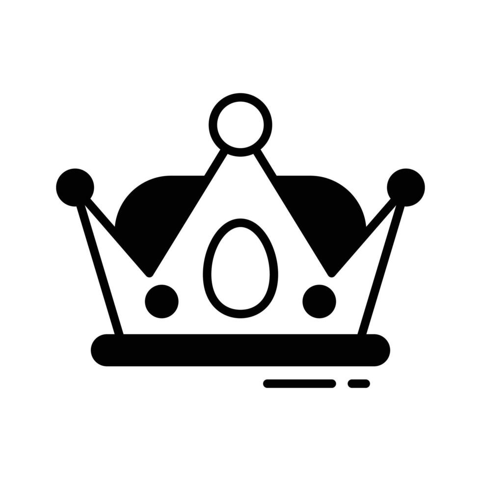 Get this amazingly designed glyph icon of crown. vector