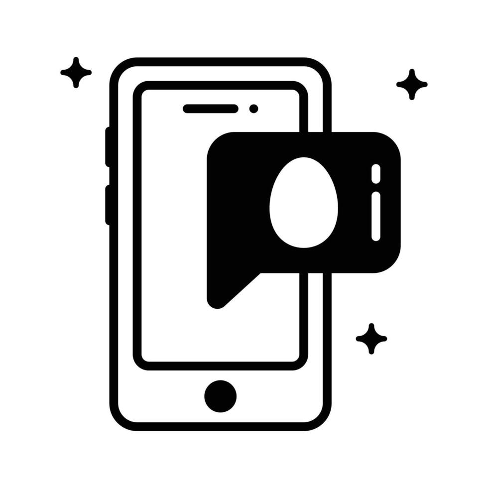Get a glimpse of easter message icon designed in glyph style. vector
