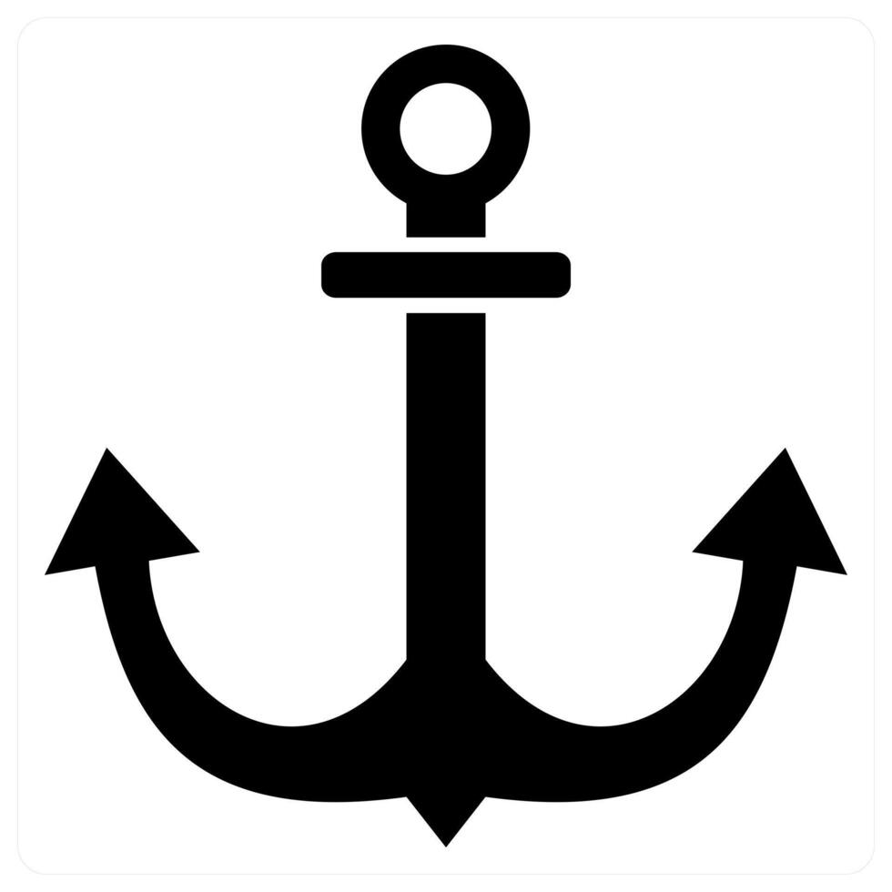 Anchor icon in black color vector