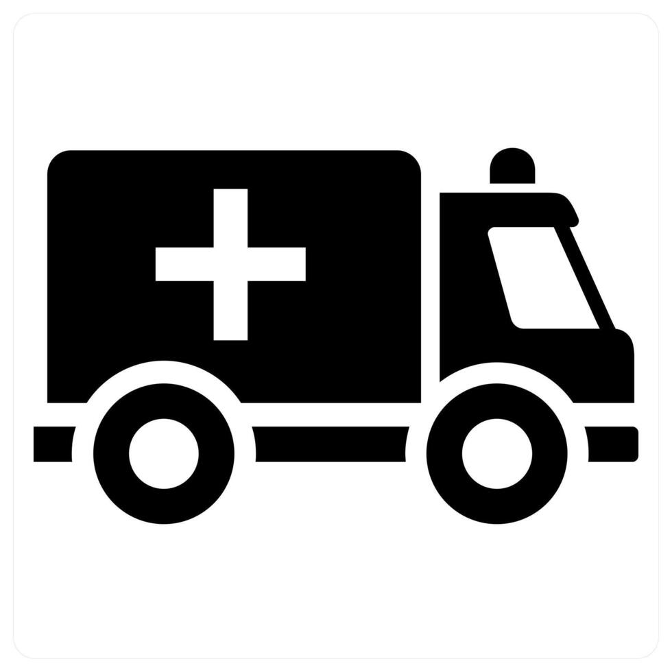 Ambulance icon concept in black color vector