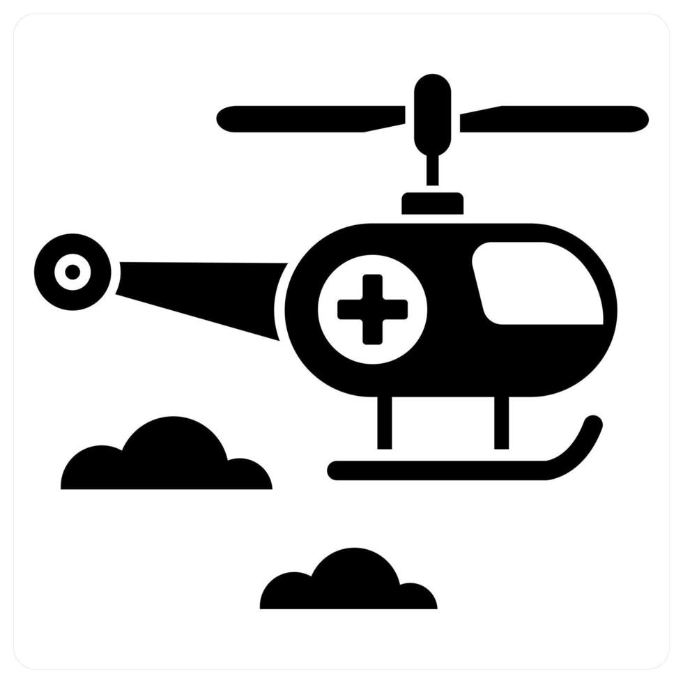 Air Ambulance icon concept in black color vector