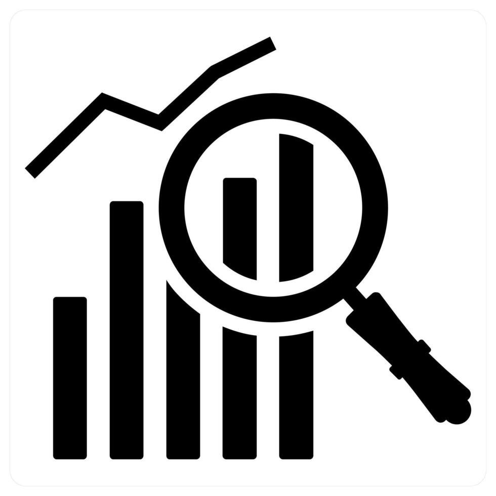 Analytics and chart in black color vector