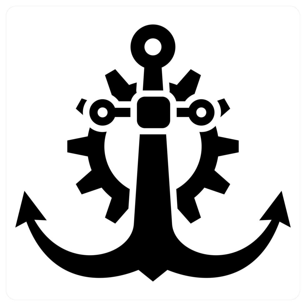 Anchor icon concept in black color vector