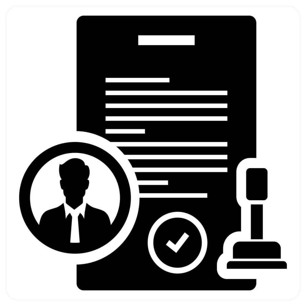 Approval icon concept in black color vector